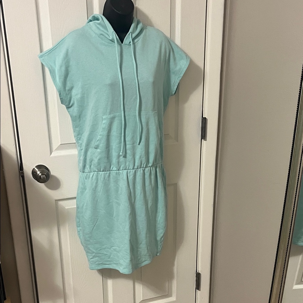 Mint Hoodie Mini Dress